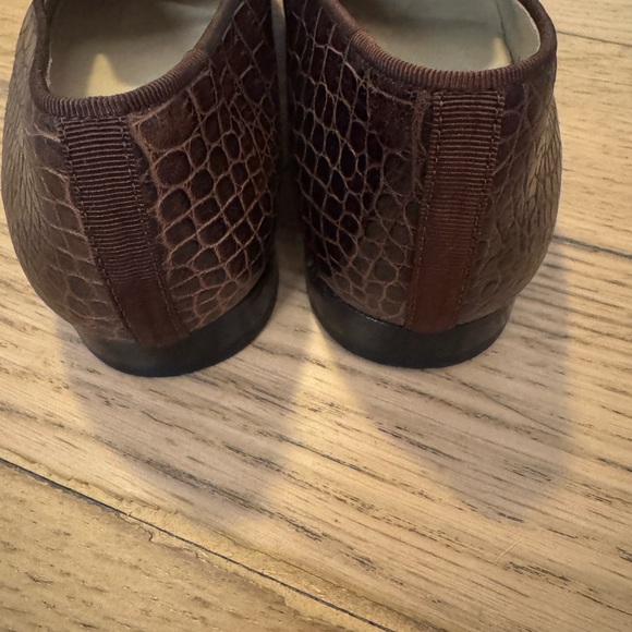 Brown Crocodile Loafers with Gold Horse Bit - Picture 5 of 10